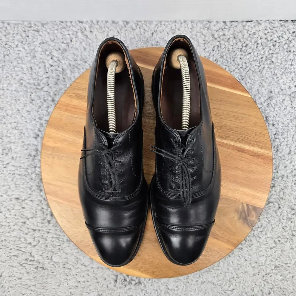 Allen Edmonds Mens 8.5D Park Avenue Black Leather Cap Toe Oxford Dress Shoe 5615